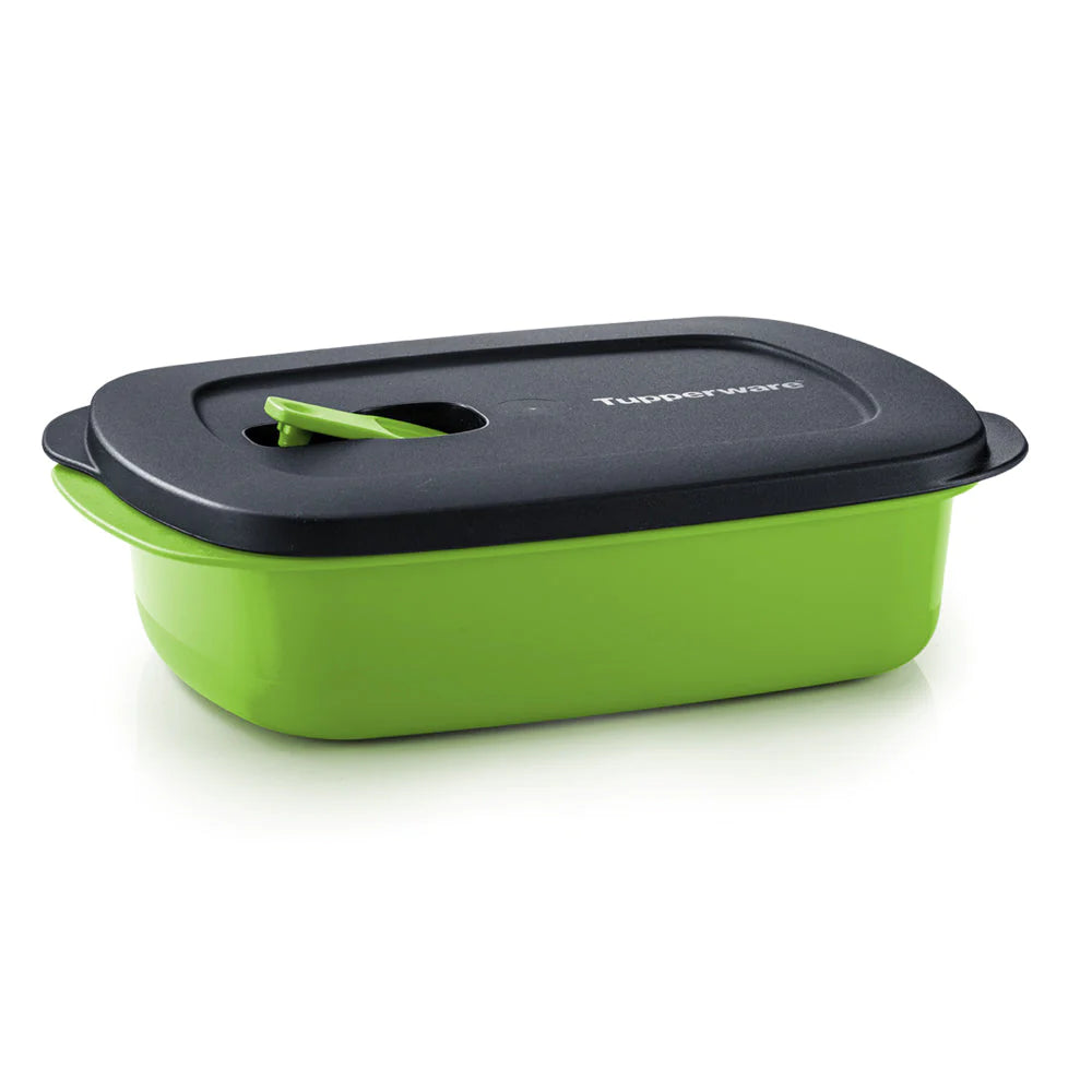 CrystalWave Rectangular Lunch Box 1L | Salsa Verde & Jet Black | Tupperware Singapore