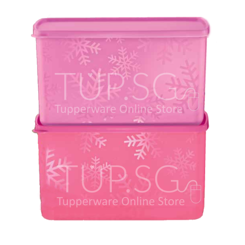 Tupperware Singapore | Snowflake Double Square Round (2) 2.8L - Pink - Purple